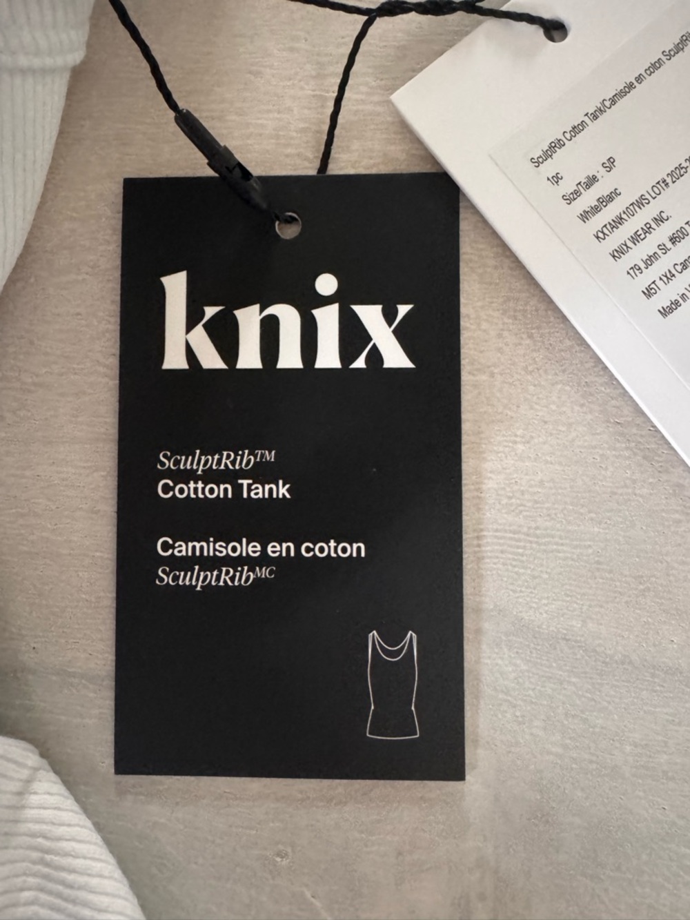 knix White Ribbed Scoop Tank - Picture 4 of 4